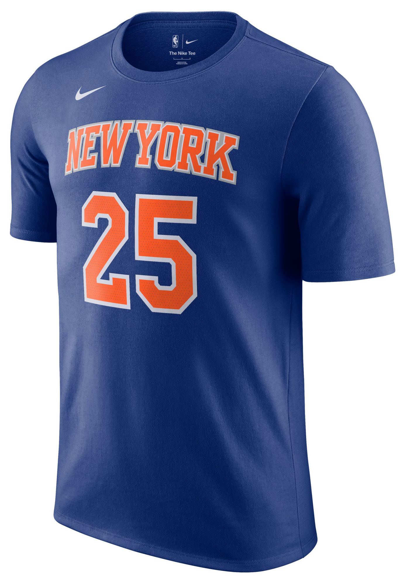 Nike Men's New York Knicks Mikal Bridges #25 Blue T-Shirt | Dick's