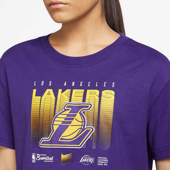 Nike Basketball NBA LA Lakers Courtside large graphic unisex t-shirt in  purple