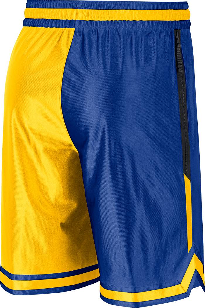 Men's NBA x Keiser Clark Royal/Yellow Golden State Warriors No Caller ID Knit Shorts Size: Medium