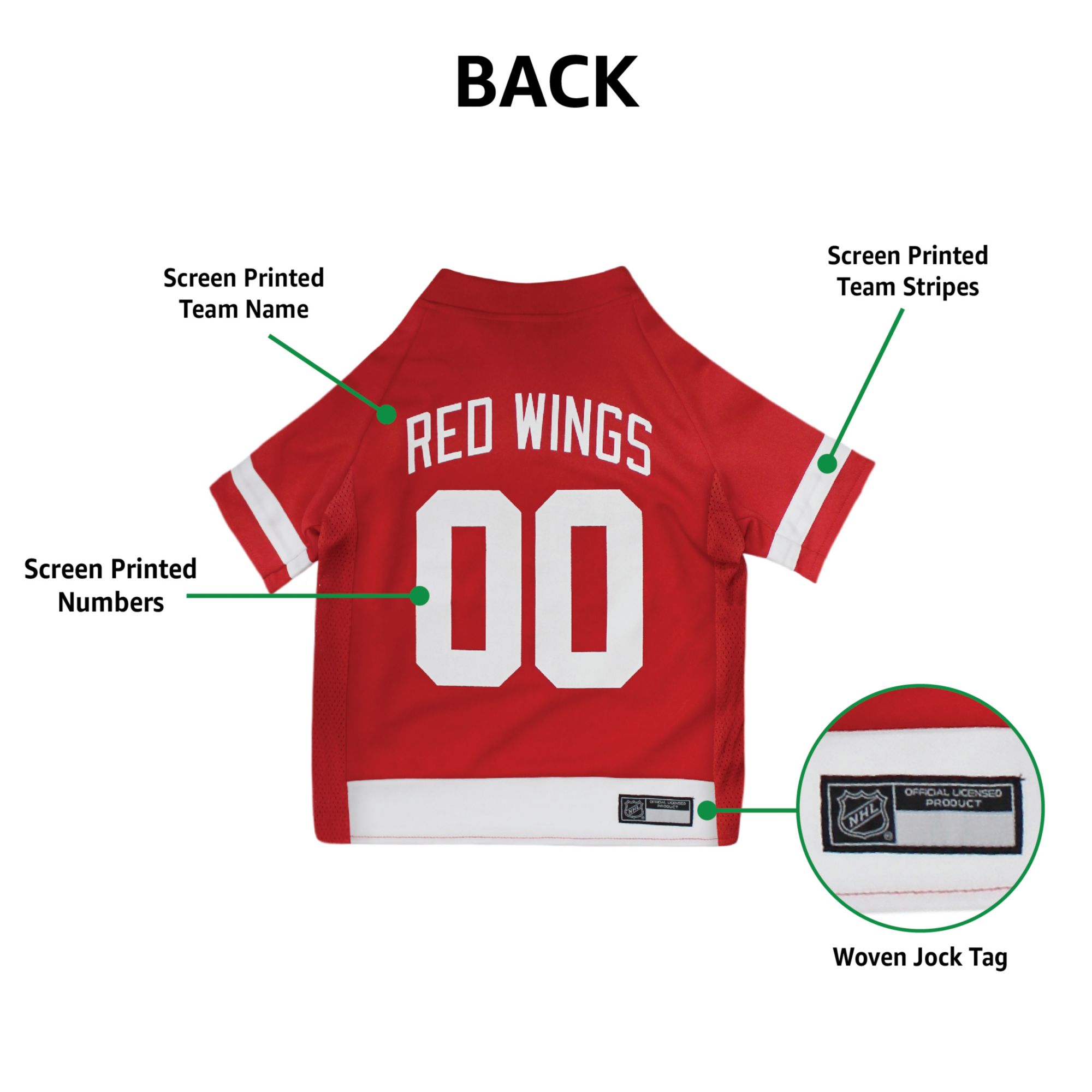 Pets First NHL Detroit Red Wings Pet Jersey product image