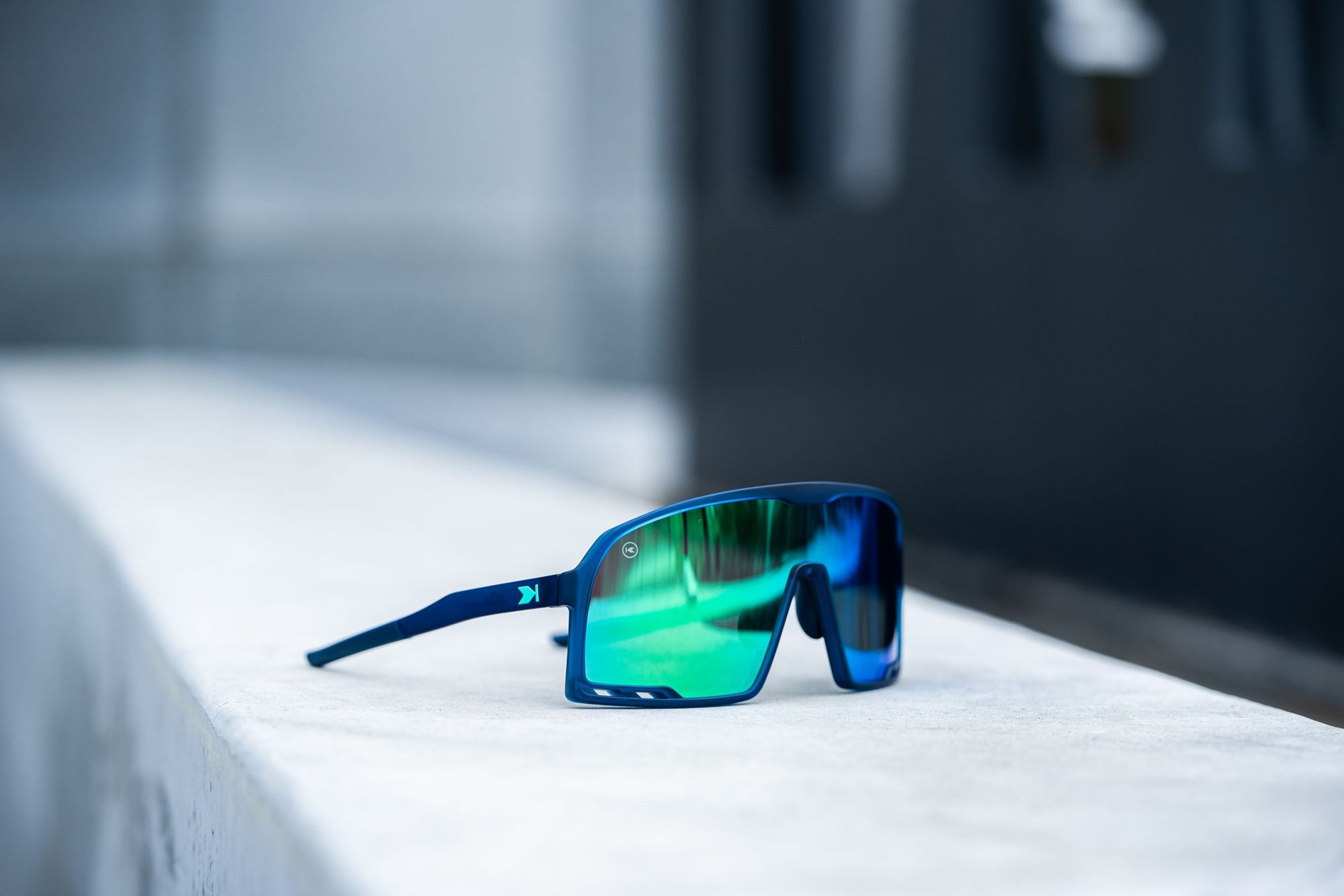 Knockaround Adult Campeones Wraparound Rubberized Navy / Mint Sunglasses product image