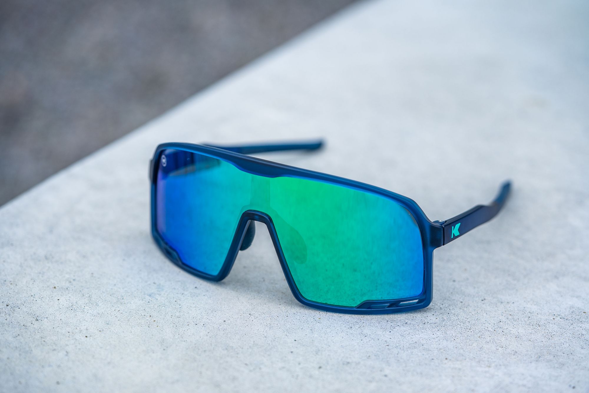 Knockaround Adult Campeones Wraparound Rubberized Navy / Mint Sunglasses product image