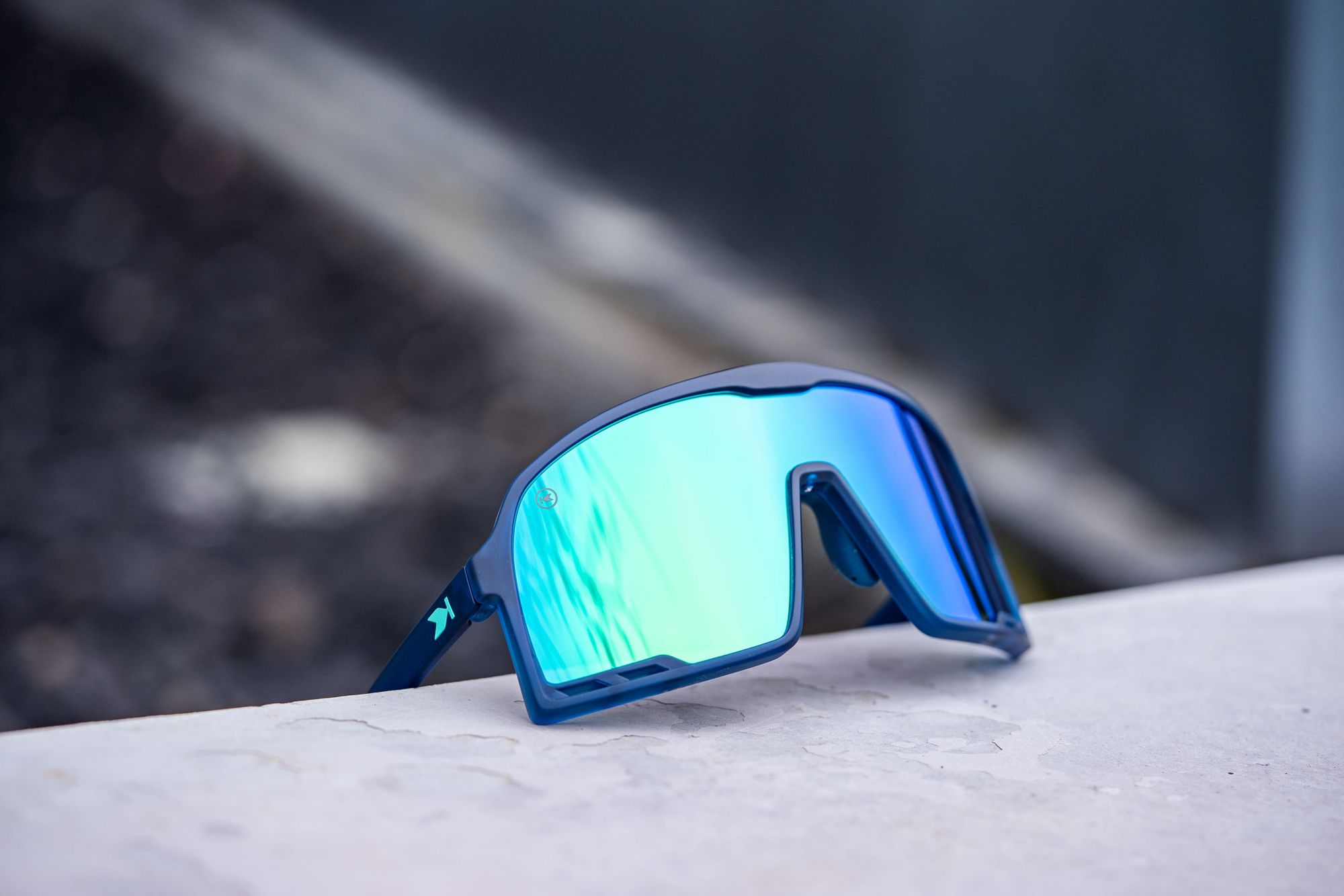 Knockaround Adult Campeones Wraparound Rubberized Navy / Mint Sunglasses product image