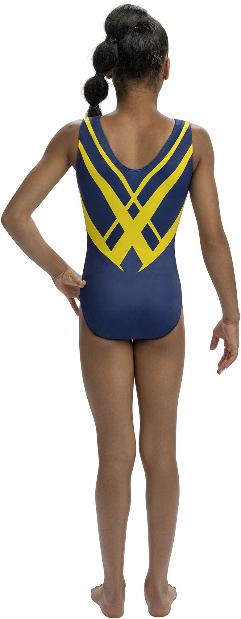 GK Elite Youth Michigan Wolverines Navy NCAA Gymnastics Leotard product image