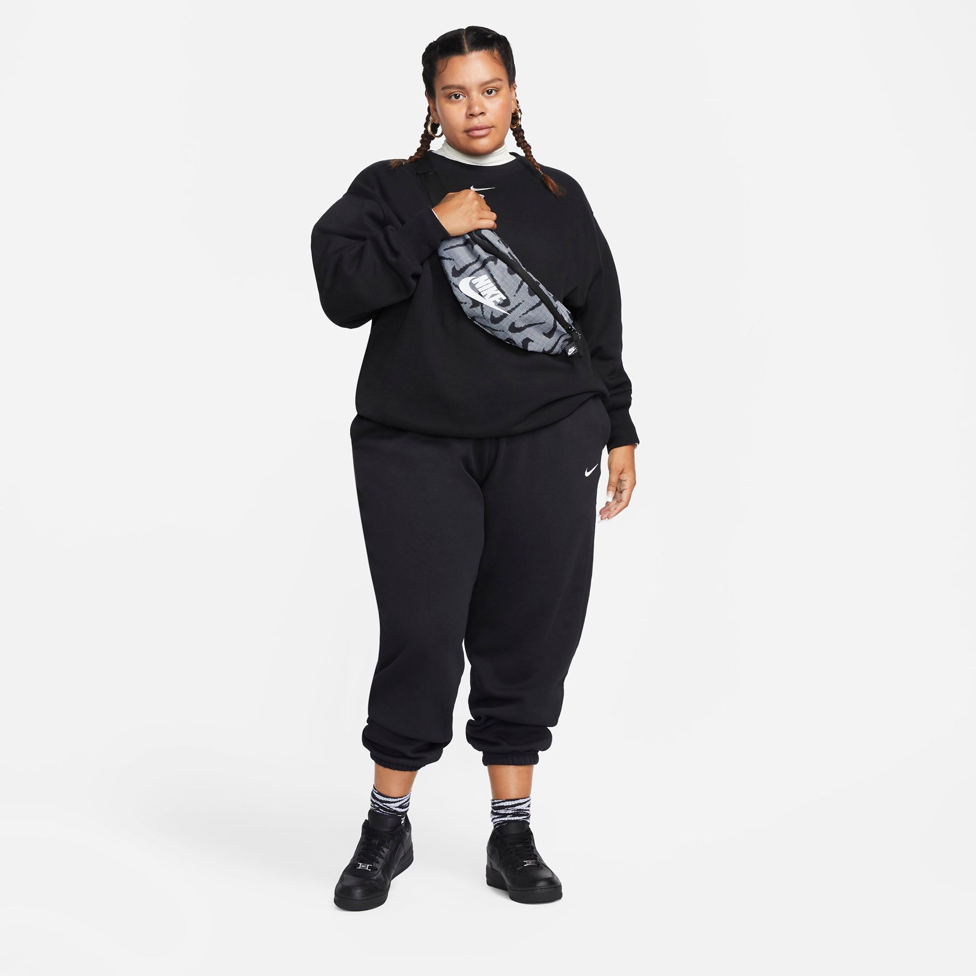 Nike Women's Phoenix Fleece High-Waisted Oversized Sweatpants Dark