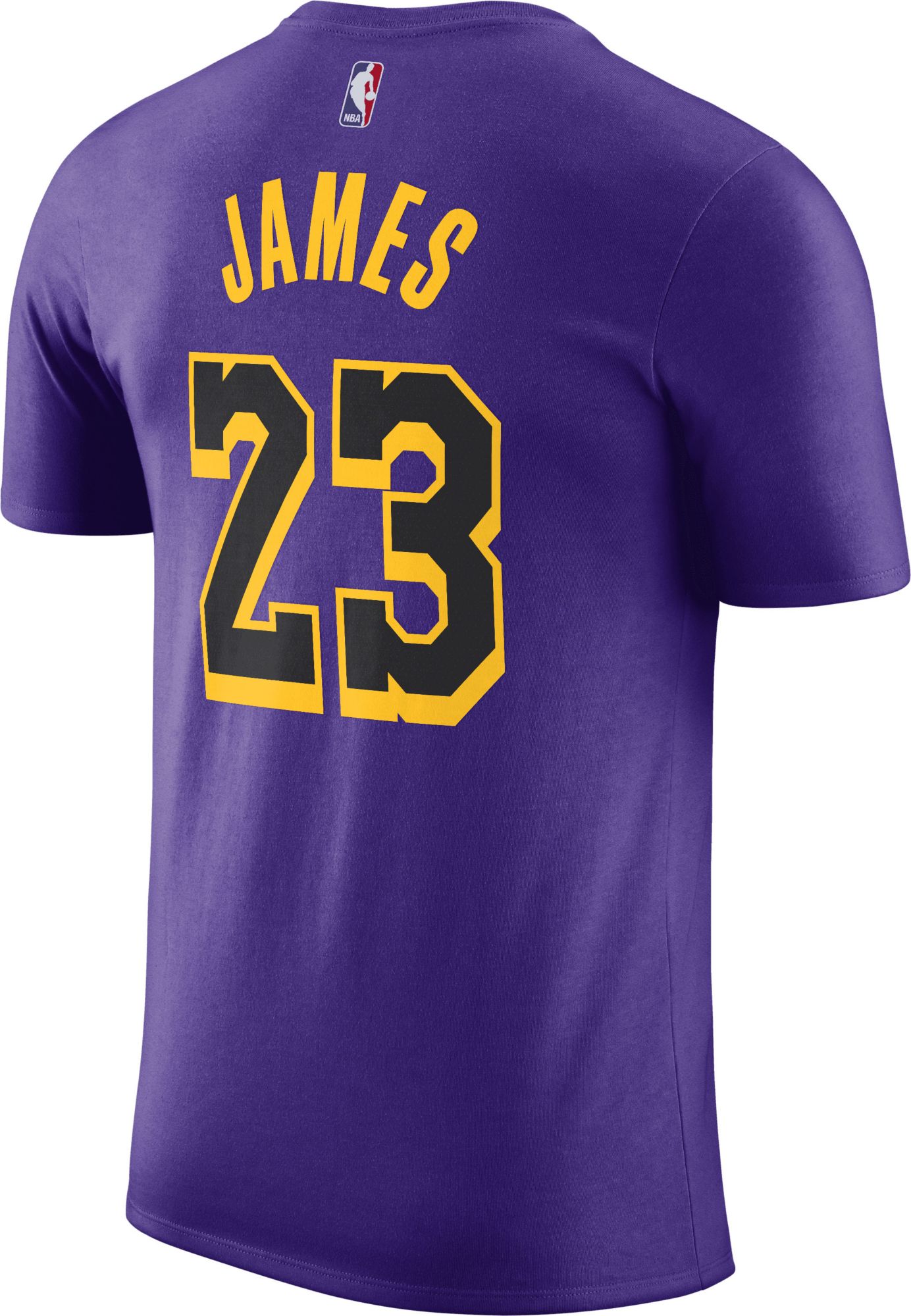 Nike Men's Los Angeles Lakers LeBron James #23 Purple T-Shirt product image
