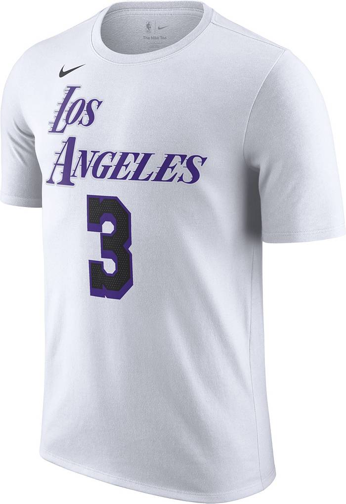Men's Los Angeles Lakers adidas Gold Team Name & Number T-Shirt