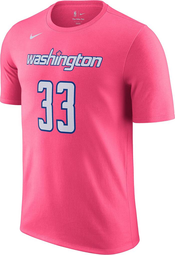 Nike Men's 2022-23 City Edition Washington Wizards Kyle Kuzma #33 Pink Cotton T-Shirt, XXL