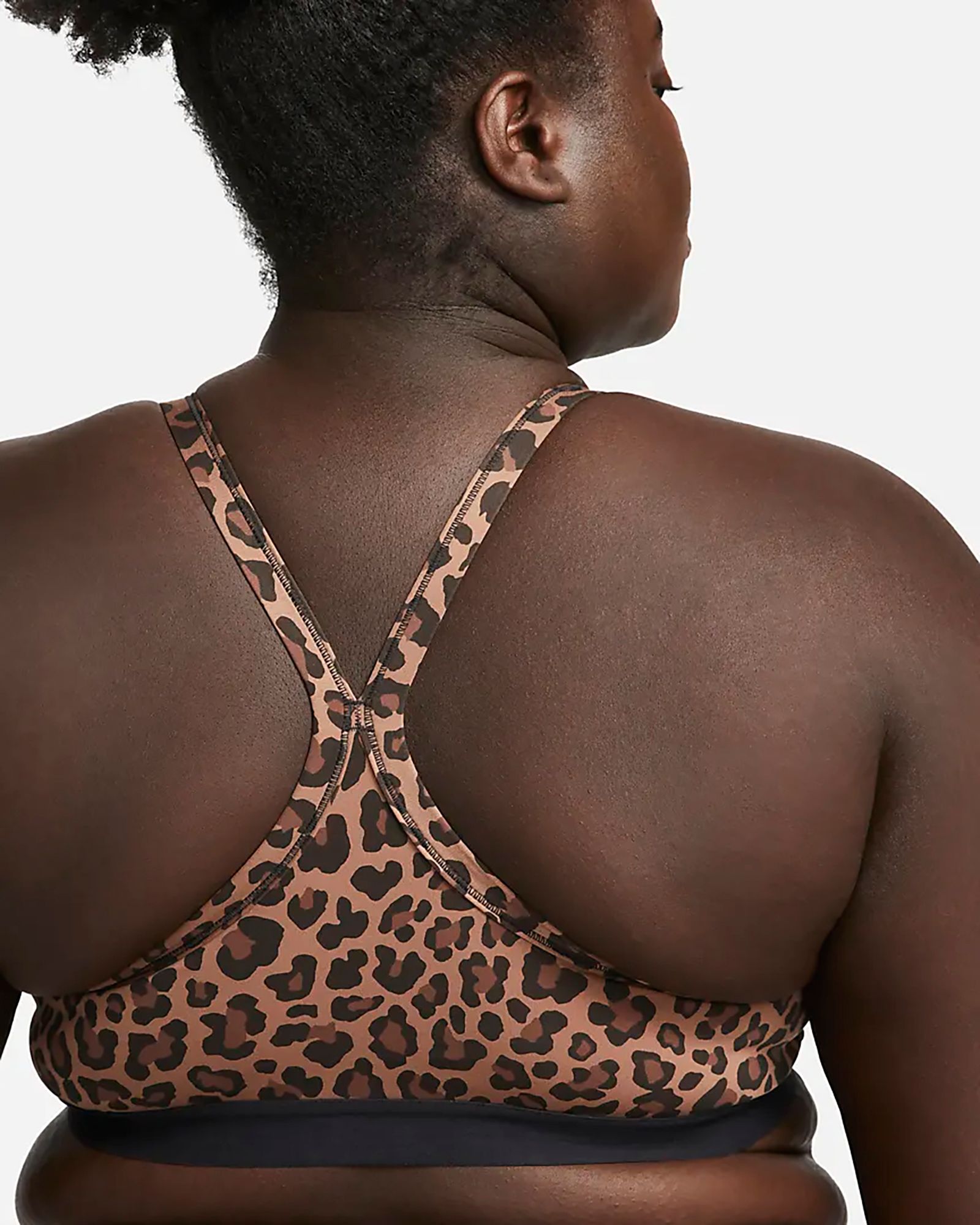 Nike Women's Indy V-Neck Leopard Print Plus Bra