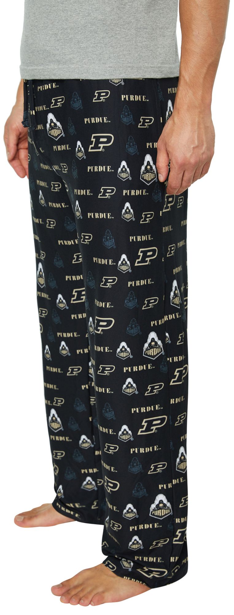 Concepts Sport Men's Purdue Boilermakers Black All Over Print Sleep Pants product image