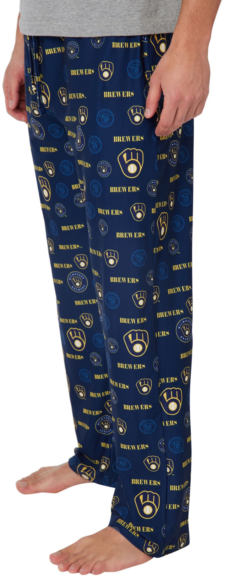 Concepts Sport Adult Milwaukee Brewers Navy Mosaic All Over Print Sleep Pants product image