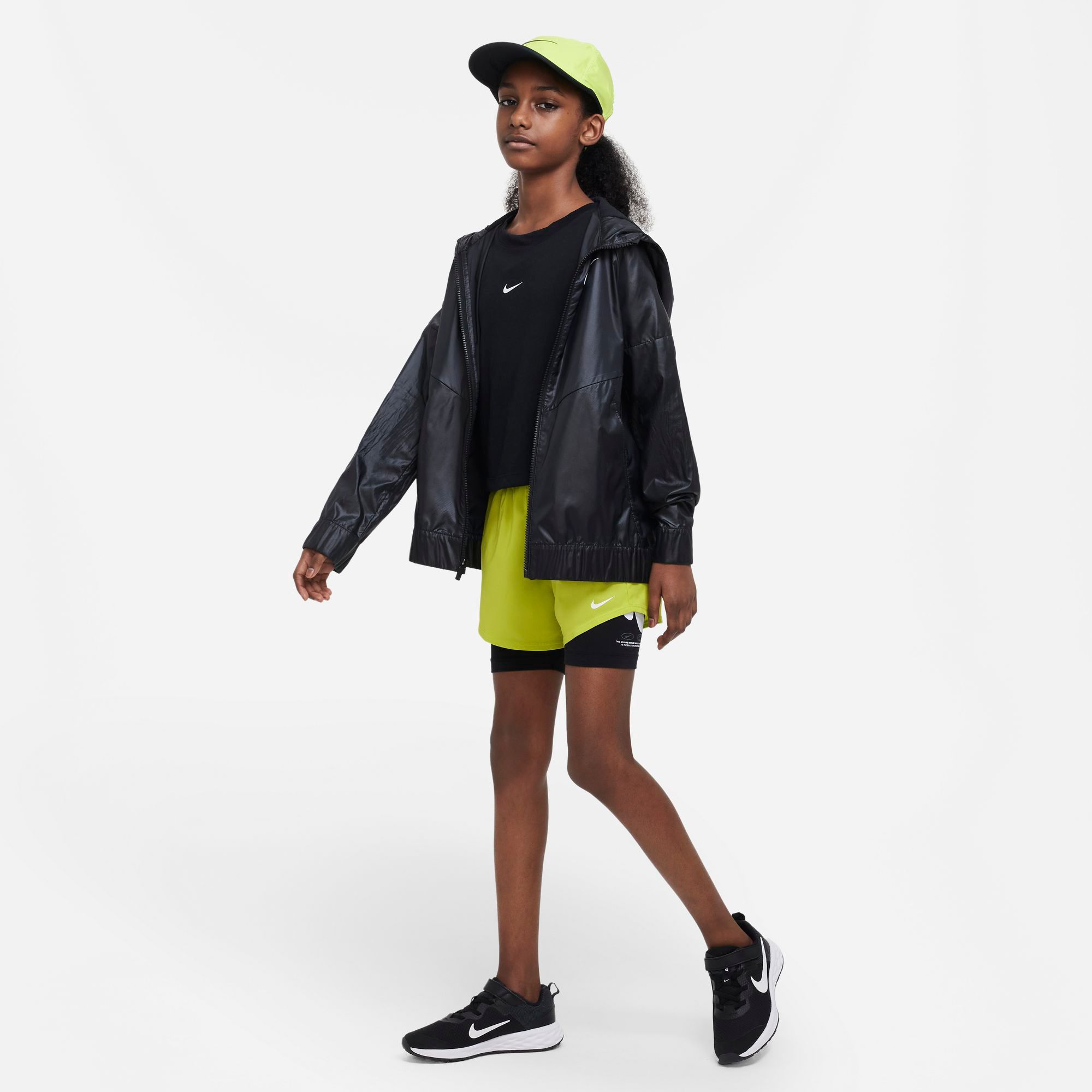 Nike Girls' Dri-FIT One High-Waisted Woven Training Shorts product image