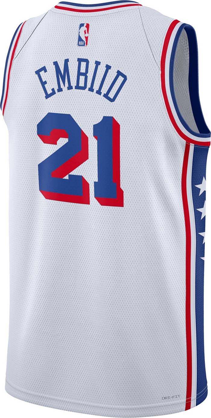 Nike Men's 2022-23 City Edition Philadelphia 76ers James Harden #1 White Dri-Fit Swingman Jersey, XL