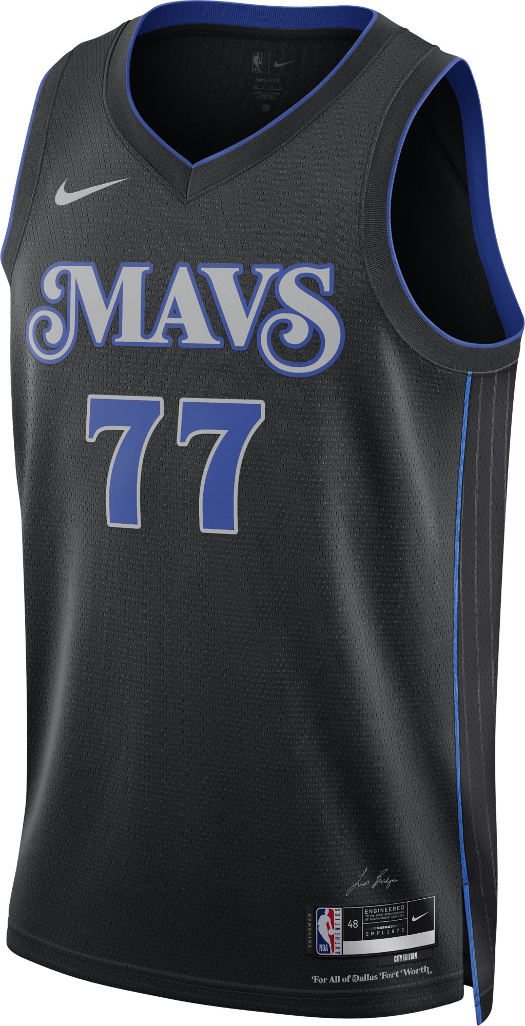 Men's Nike Dallas Mavericks No77 Luka Doncic Blue Basketball Swingman City Edition 2019 20 Jersey