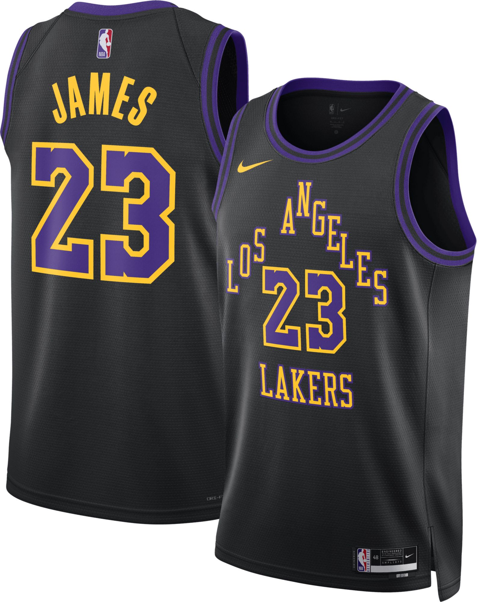 Nike Adult 2025-26 City Edition Los Angeles Lakers LeBron James #23 Swingman Jersey product image