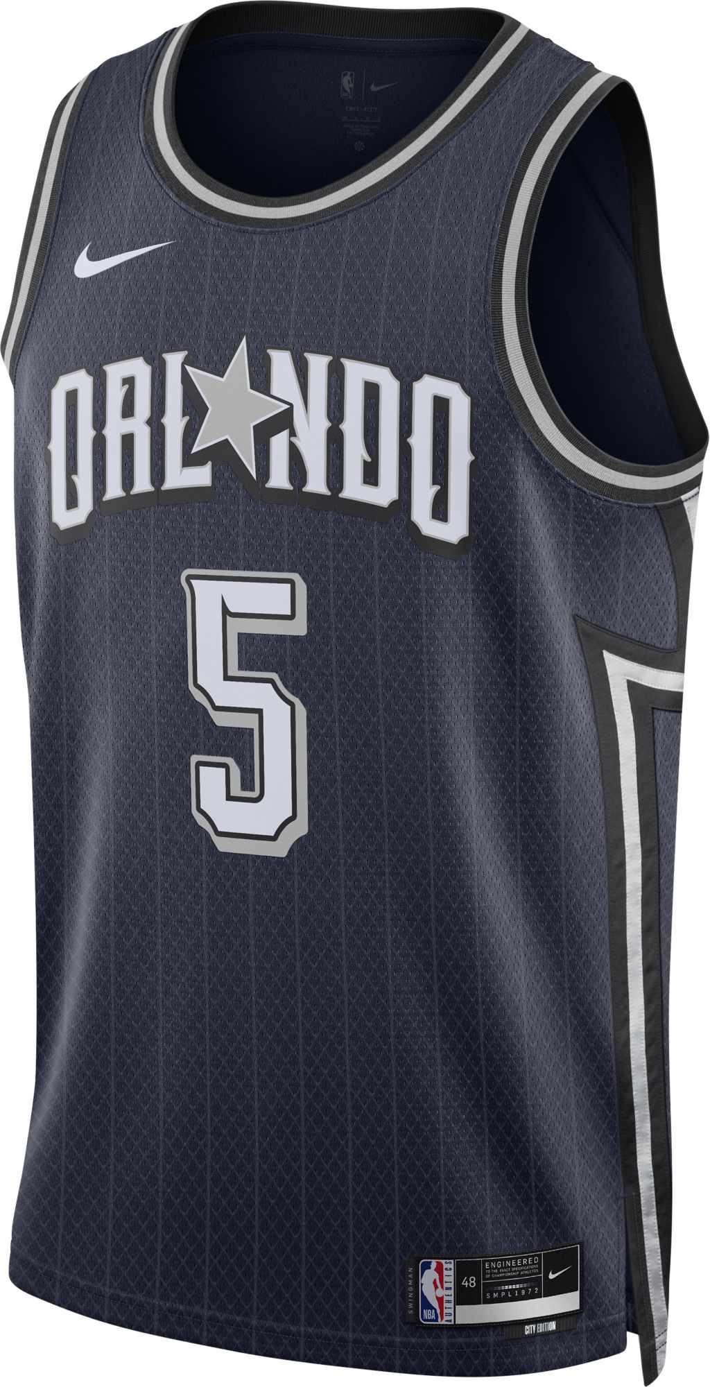 Nike Men's 2023-24 City Edition Orlando Magic Paulo Banchero #5 Navy Swingman Jersey