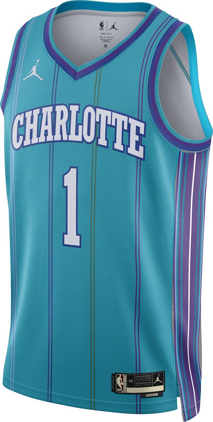 Nike Men's Charlotte Hornets LaMelo Ball #1 White Dri-Fit Swingman Jersey, XXL
