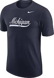 Nike Men's Michigan Wolverines Blue Vault Wordmark T-Shirt product image