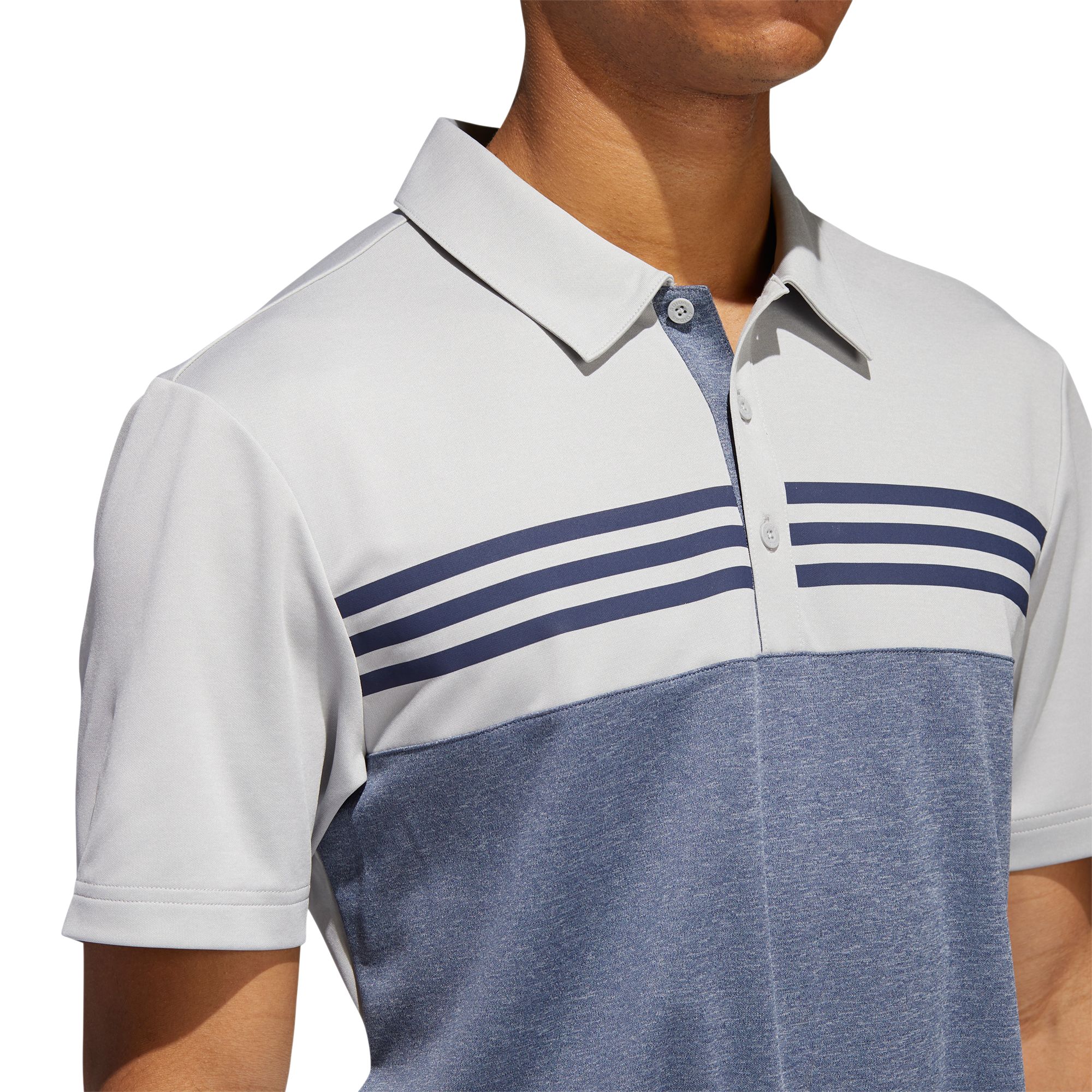 adidas men's drive heather colorblock golf polo