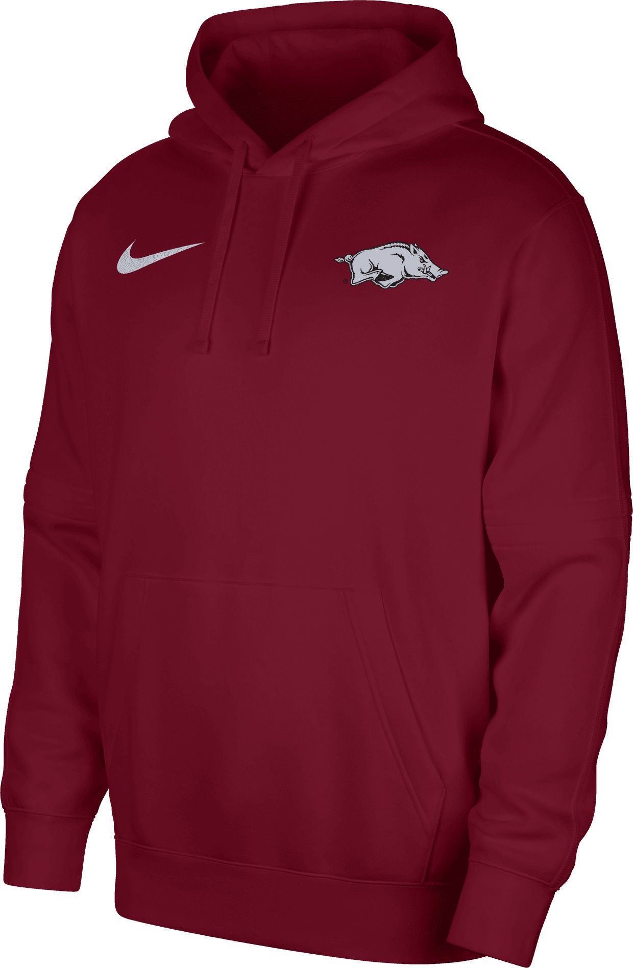 Nike Men's Arkansas Razorbacks Cardinal Football Team Issue Club Fleece Pullover Hoodie