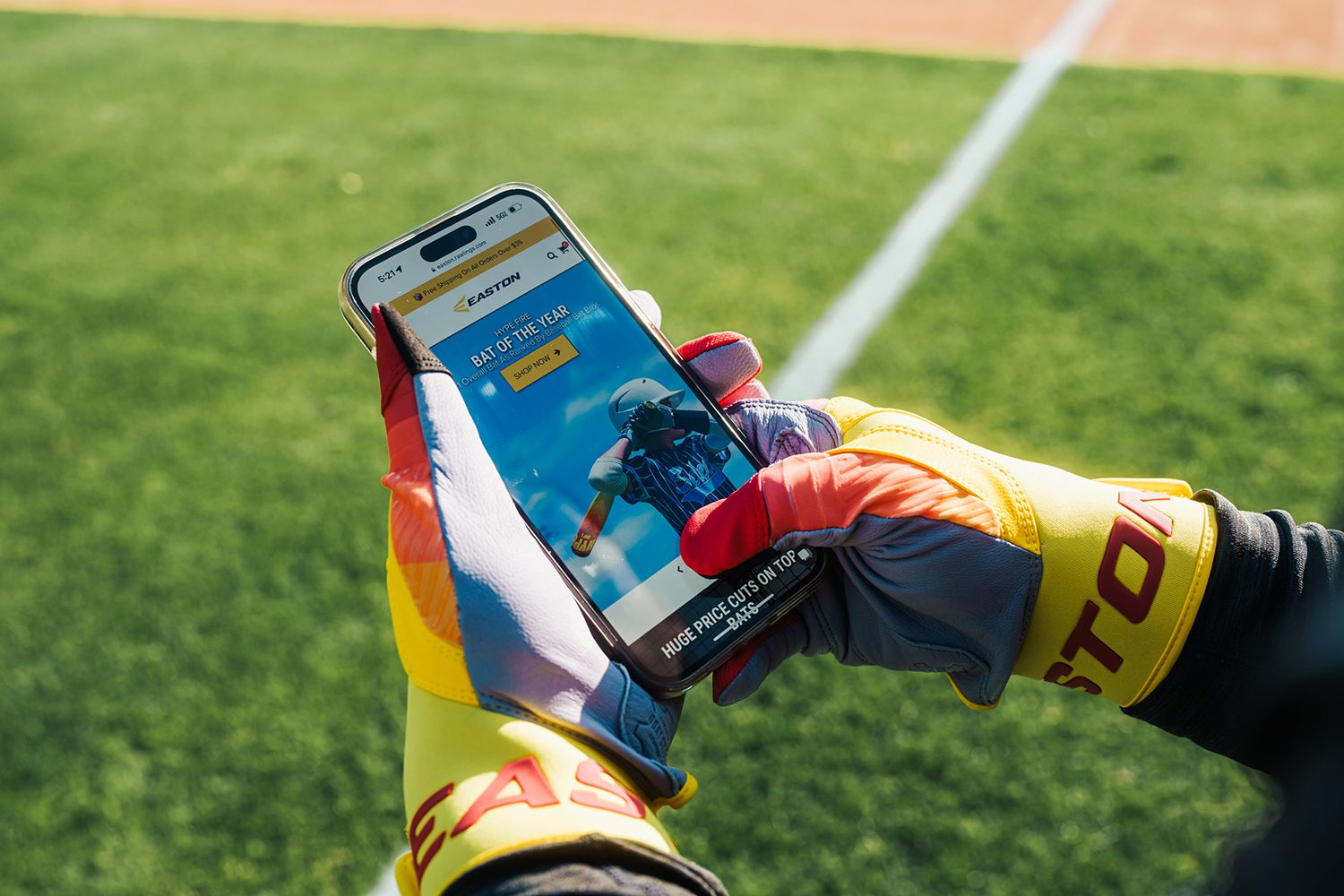 Easton Youth Walk-Off Ethos Fire Batting Gloves product image