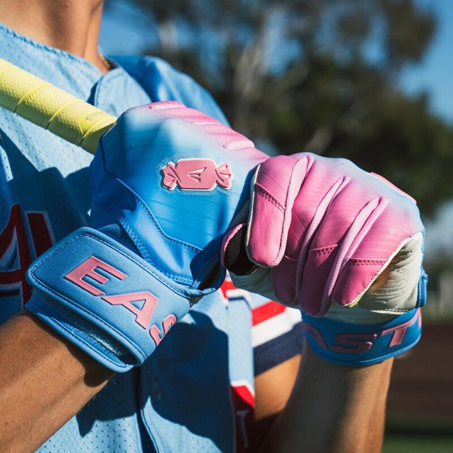 Easton Youth Walk-Off Bubble Gum Batting Gloves product image