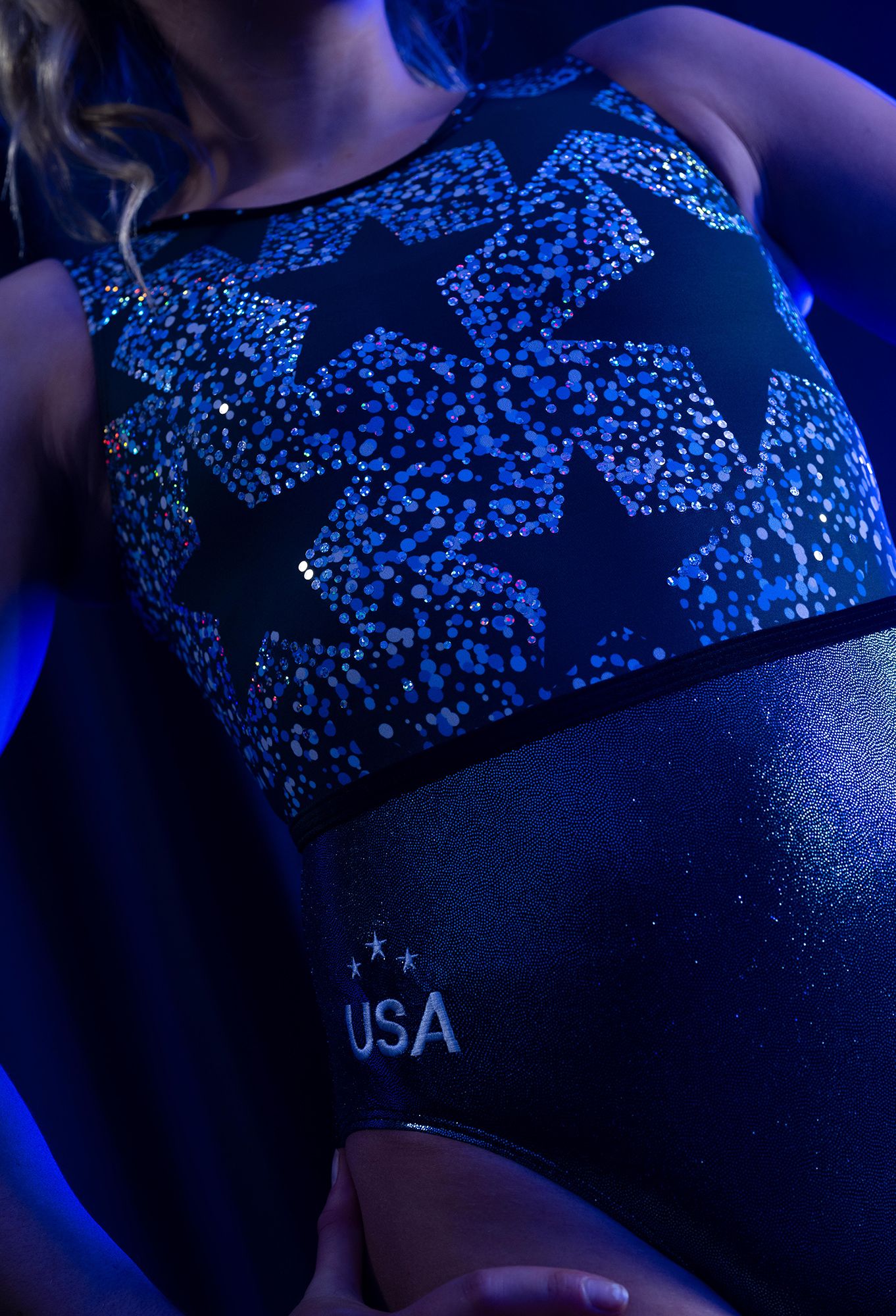 GK Elite Girls' Star Spangled Shine Replica Tank Leotard product image