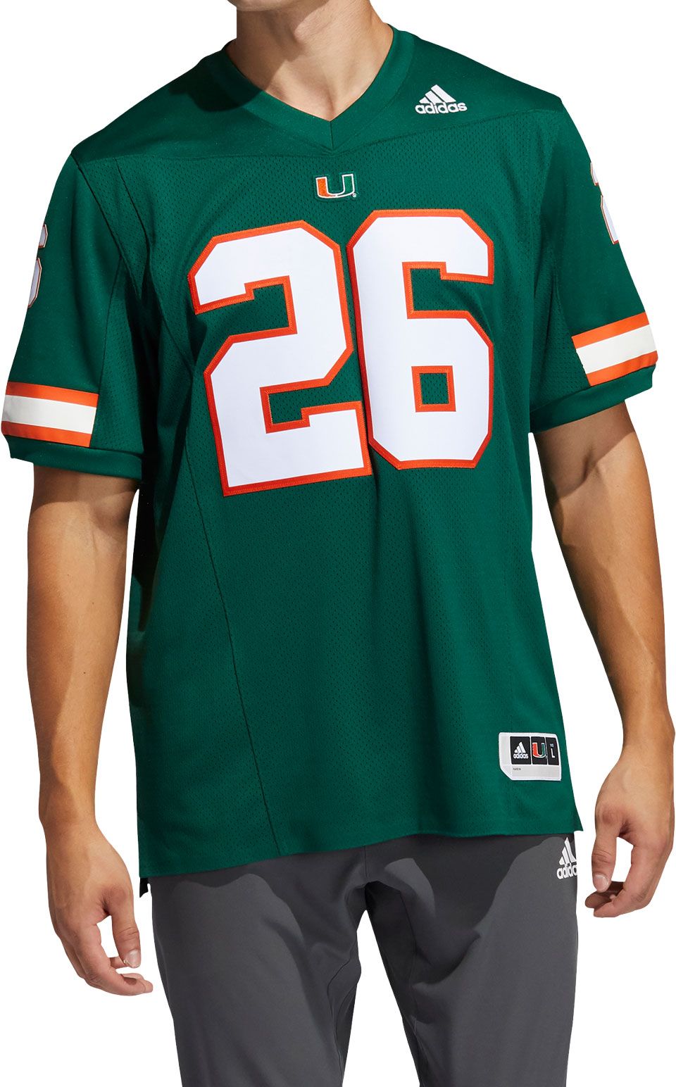 adidas Men's Miami Hurricanes Sean Taylor #26 Green Replica Football Jersey product image