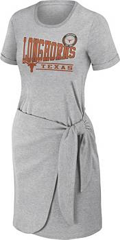 WEAR by Erin Andrews Women's Texas Longhorns Grey Knotted T-Shirt Dress product image