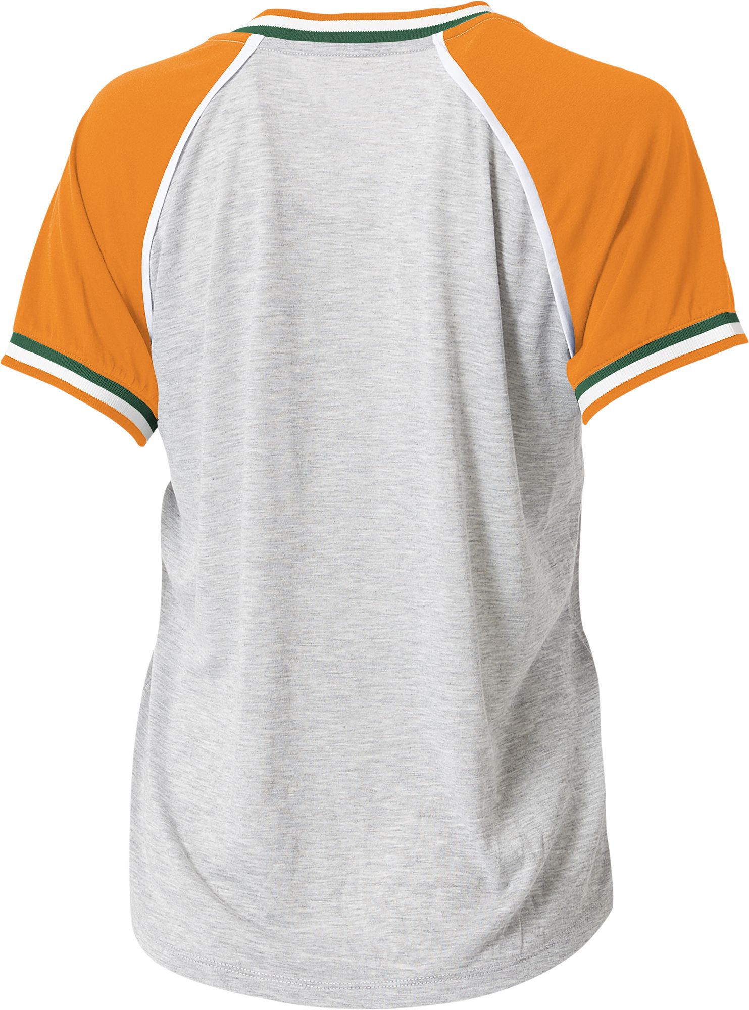 WEAR by Erin Andrews Women's Florida A&M Rattlers Grey Raglan Short Sleeve V-Neck T-Shirt