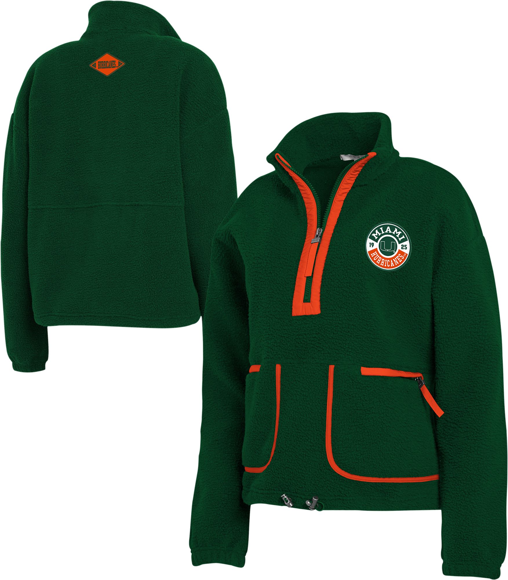 WEAR by Erin Andrews Women's Miami Hurricanes Green Polar Fleece Half-Zip product image