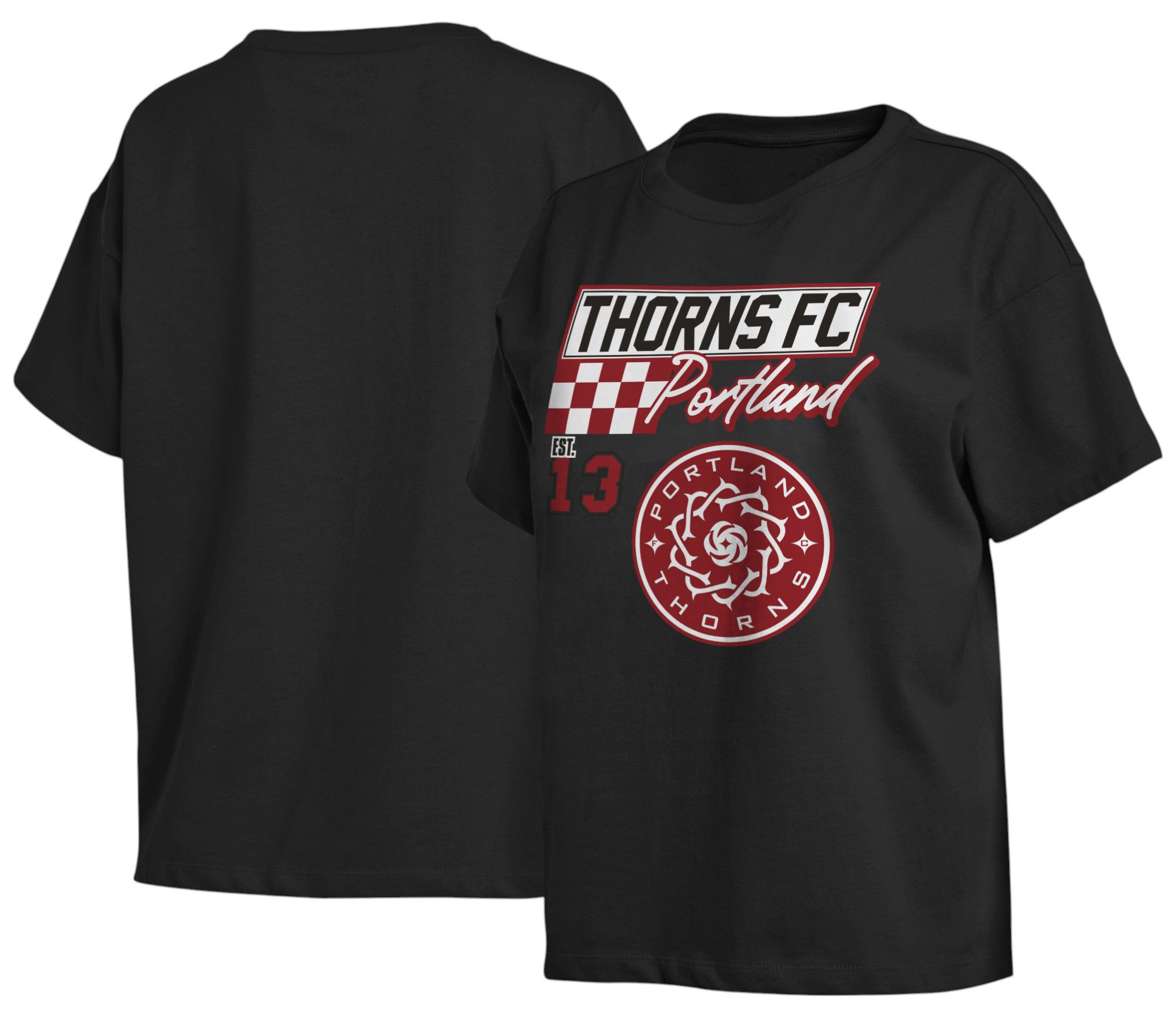 WEAR by Erin Andrews Women's Portland Thorns FC Vintage Racing Grey T-Shirt product image