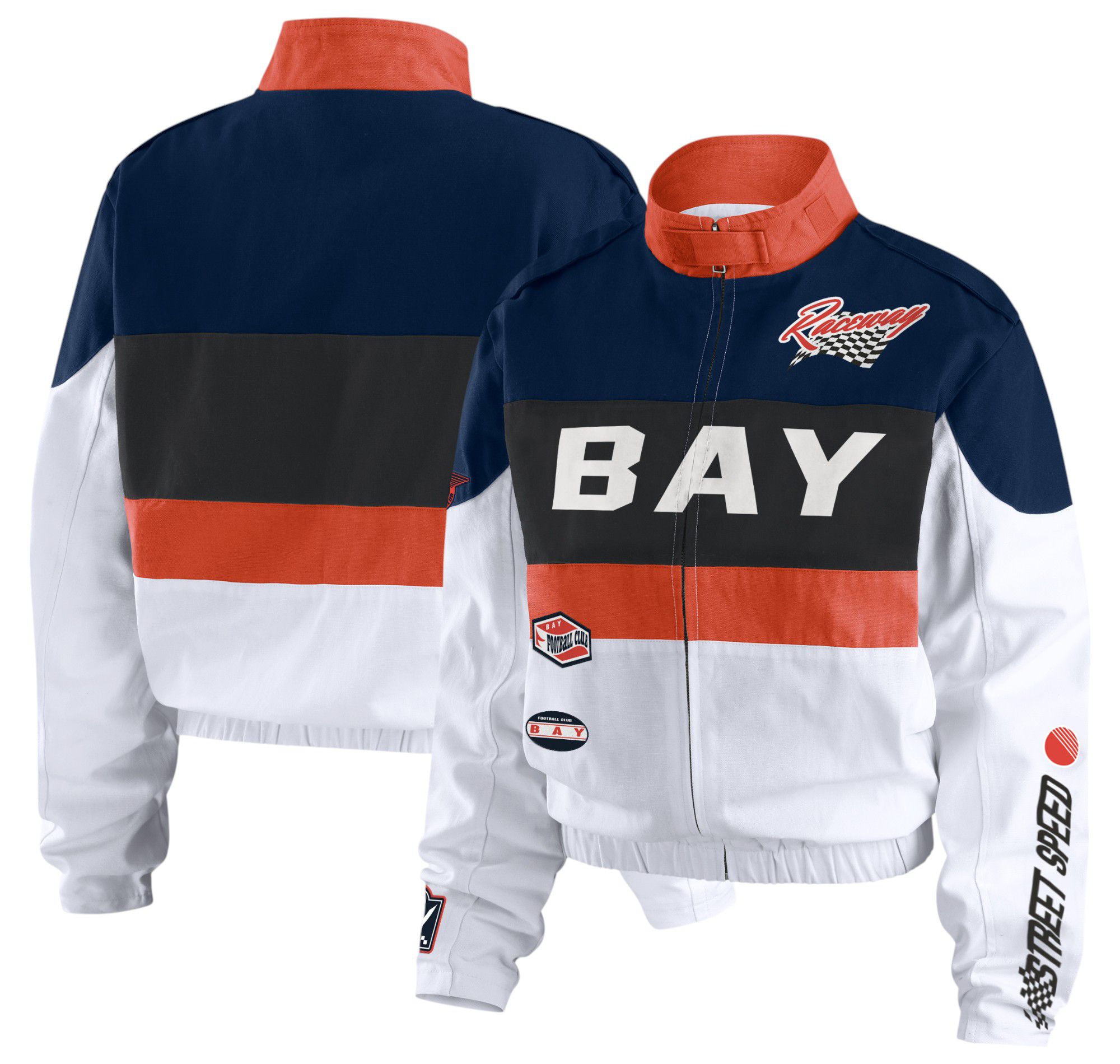 WEAR by Erin Andrews Women's Bay FC Blue/White Racing Full Zip Jacket product image