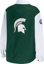 WEAR by Erin Andrews Women's Michigan State Spartans Green/White Colorblock Shacket product image