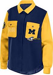WEAR by Erin Andrews Women's Michigan Wolverines Blue/Maize Colorblock Shacket product image