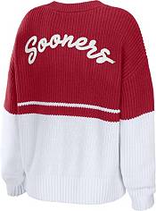 WEAR by Erin Andrews Women's Oklahoma Sooners Crimson/White Colorblock Sweater product image