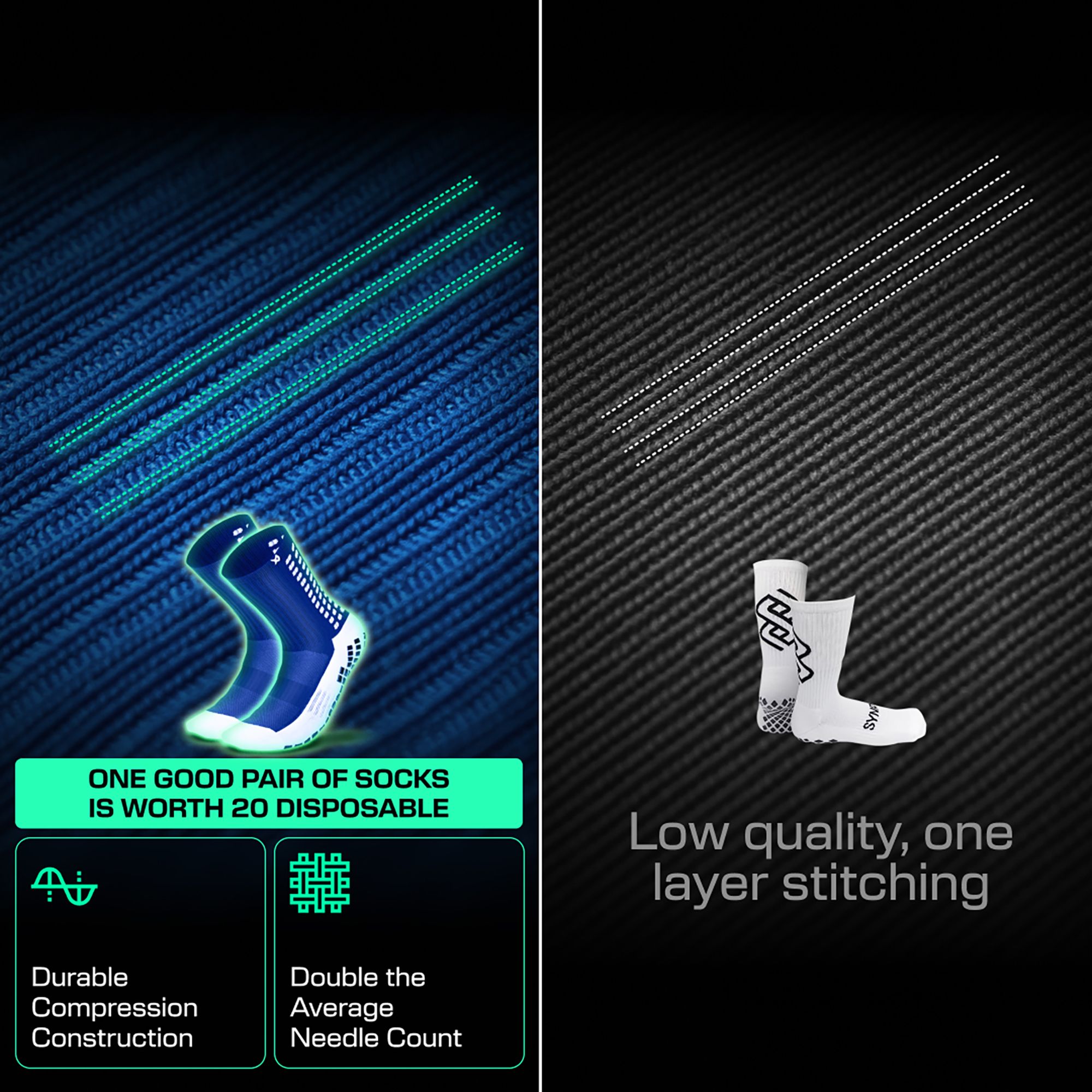 Lux Anti Slip Soccer Calf Socks - 2 Pack product image