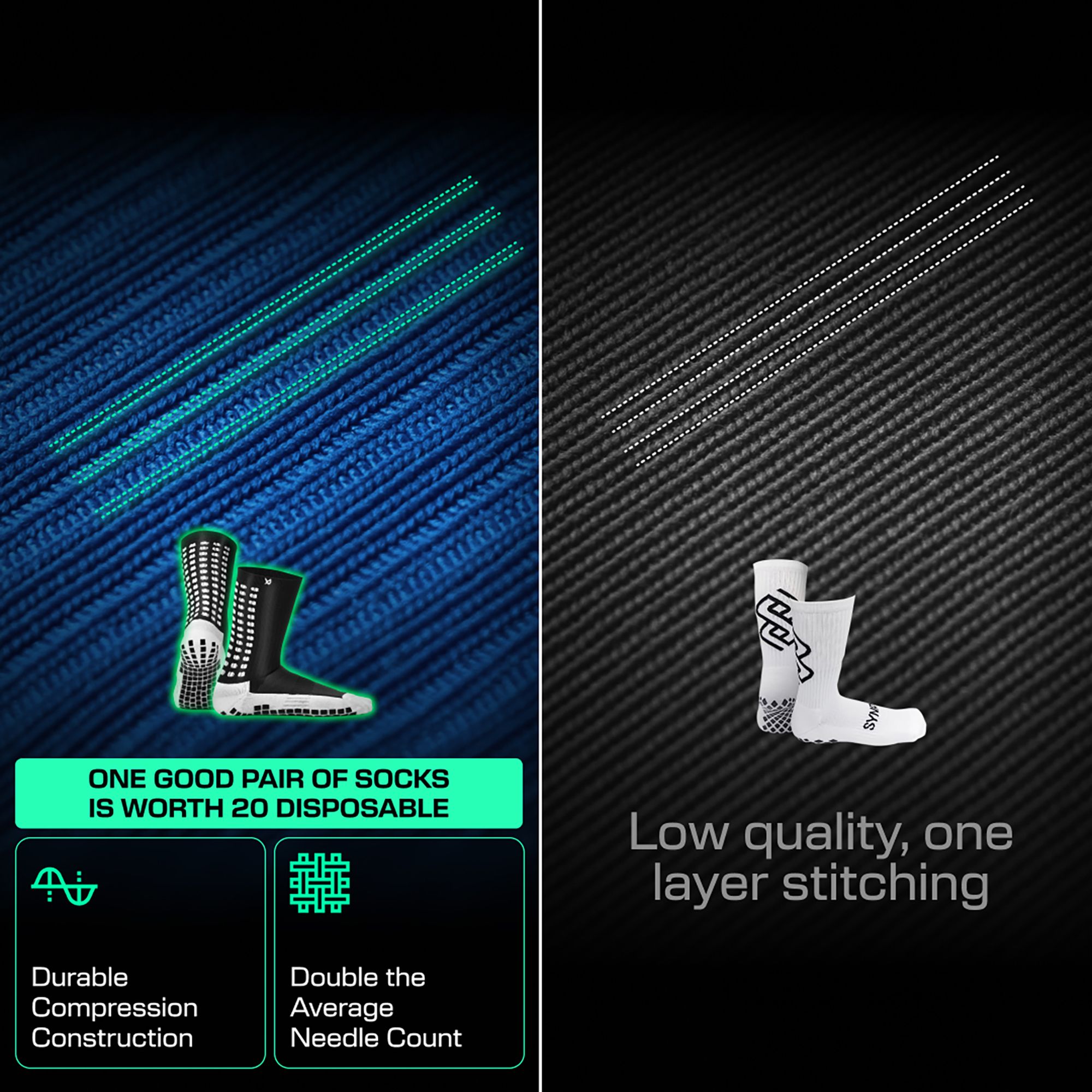 LUX Anti Slip Soccer Calf Socks - 2 Pack product image