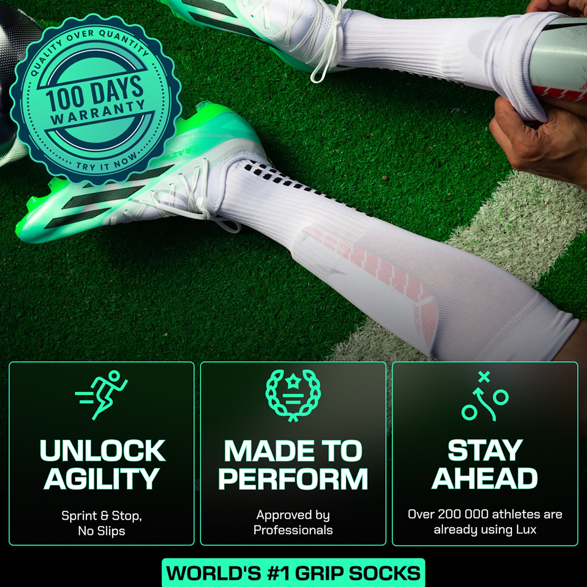 LUX Anti Slip Soccer Knee Socks - 2 Pack product image