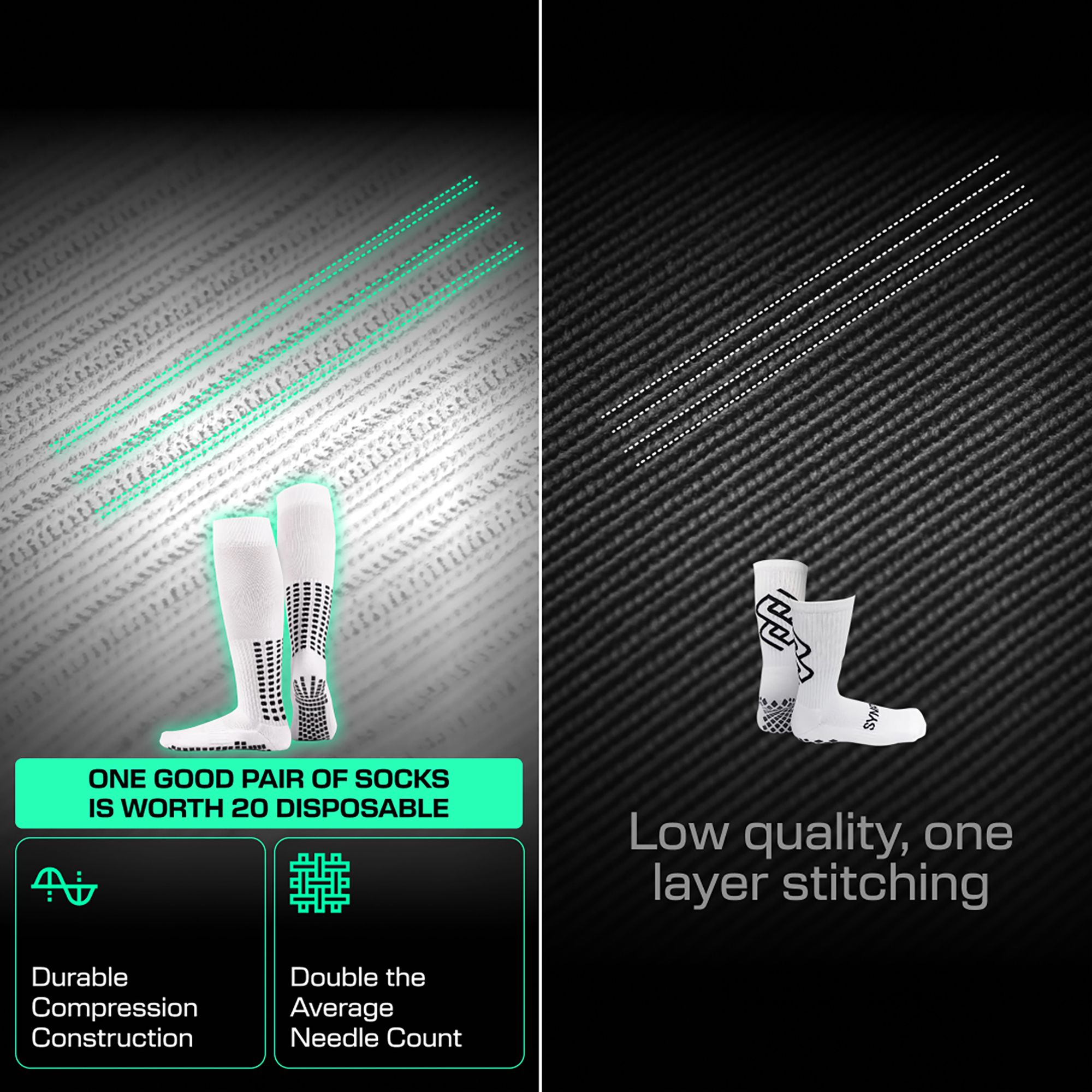 LUX Anti Slip Soccer Knee Socks - 2 Pack product image