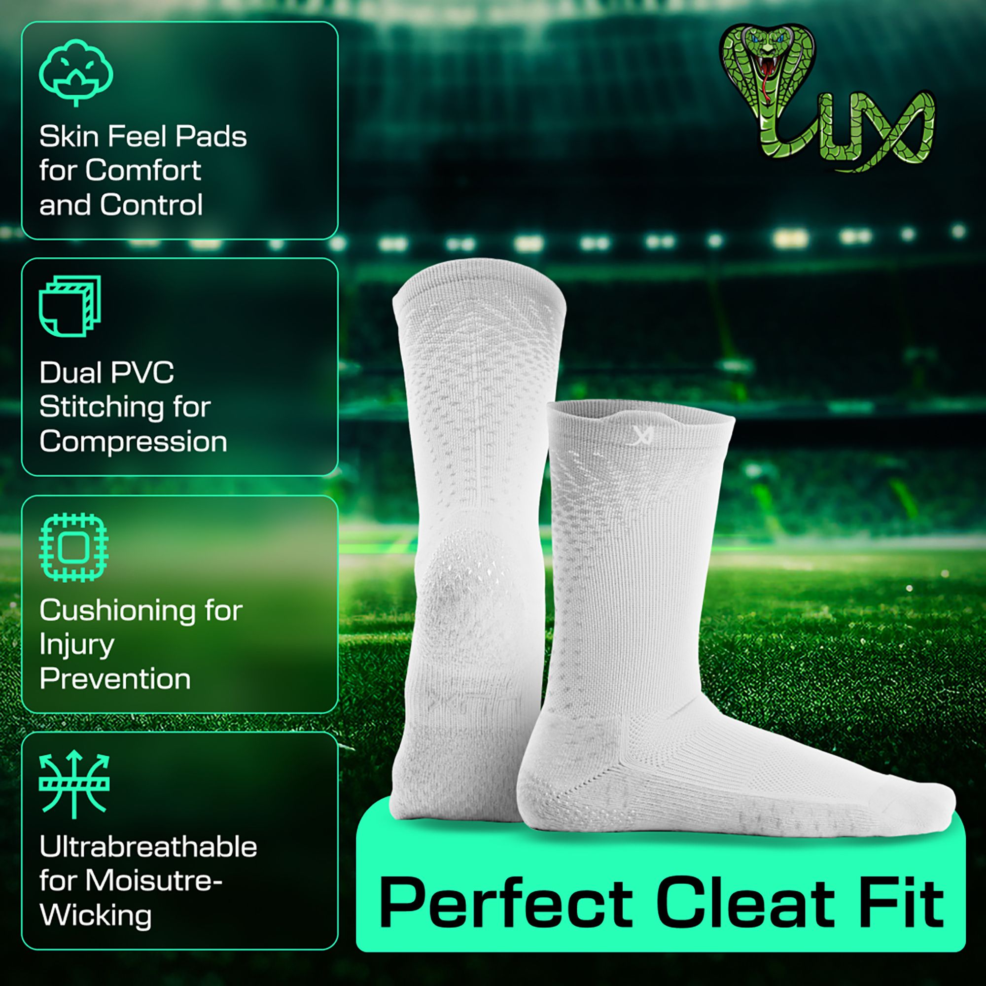 LUX Performance Grip Cleat Calf Socks - 2 Pack product image