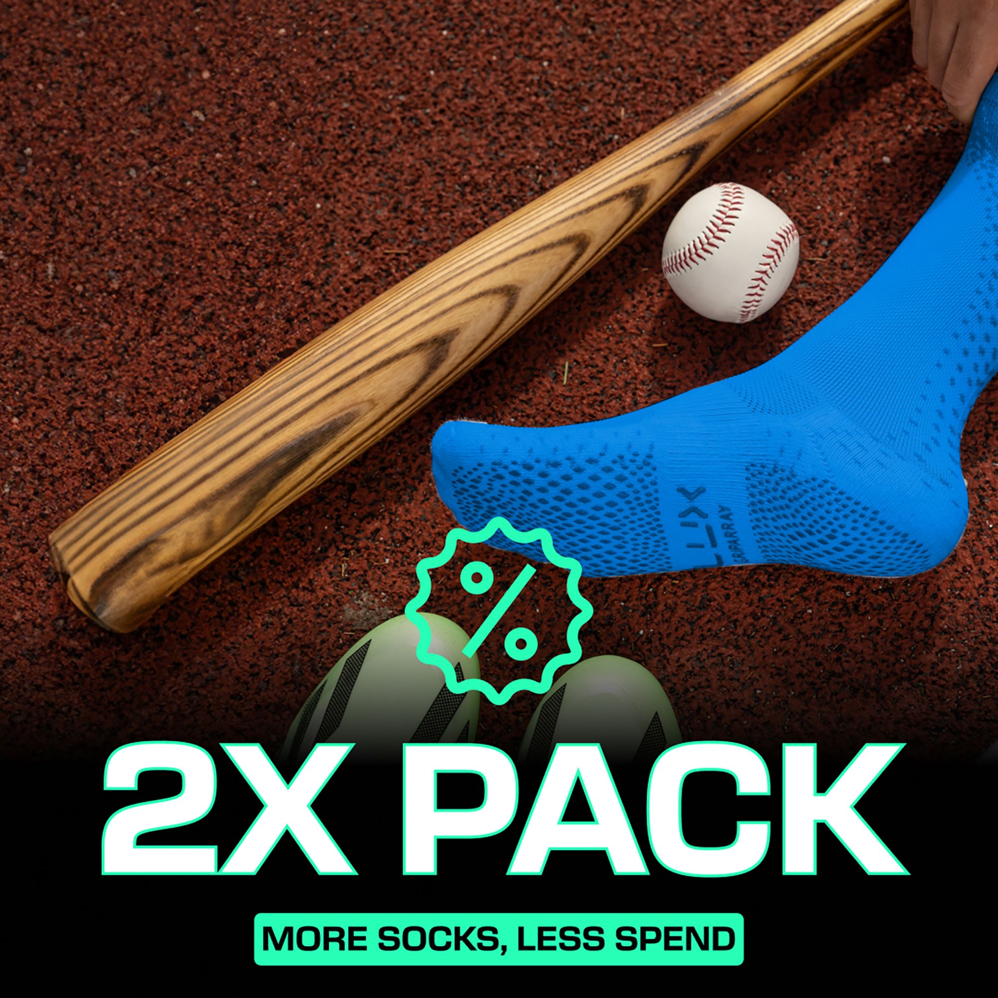LUX Performance Grip Cleat Calf Socks - 2 Pack product image