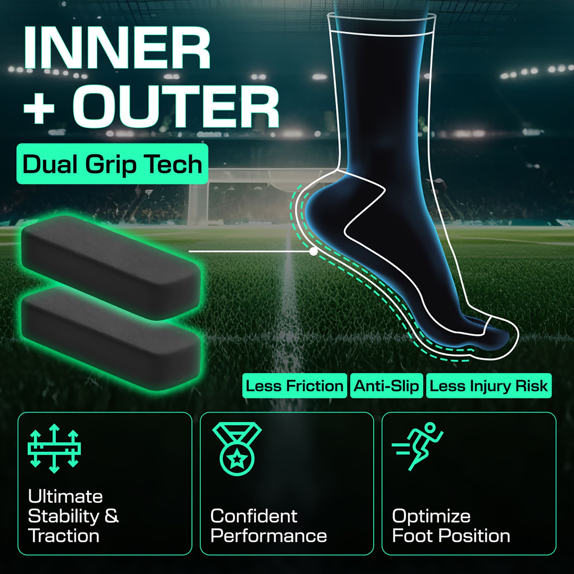 LUX Performance Grip Cleat Calf Socks - 2 Pack product image