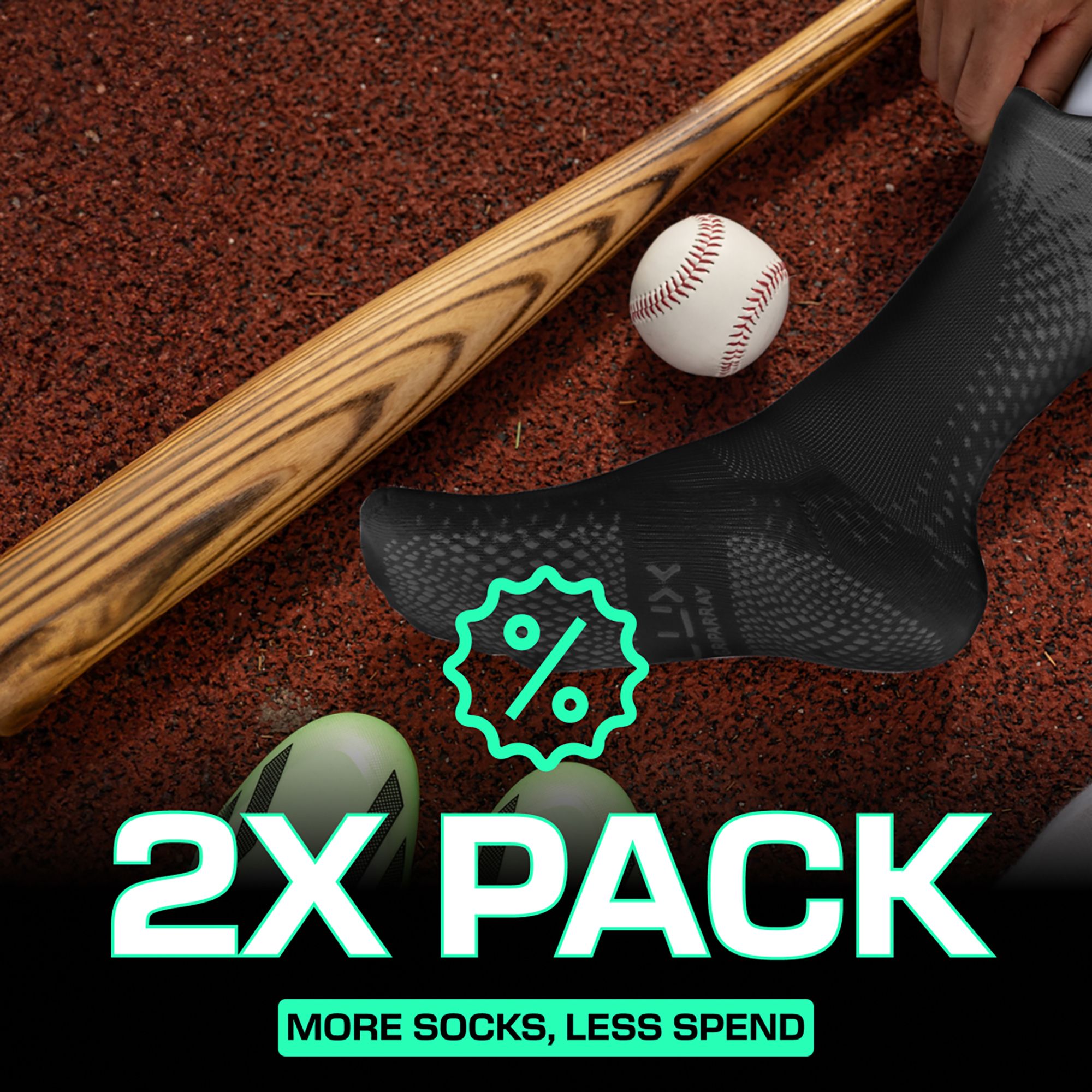 LUX Performance Grip Cleat Calf Socks - 2 Pack product image