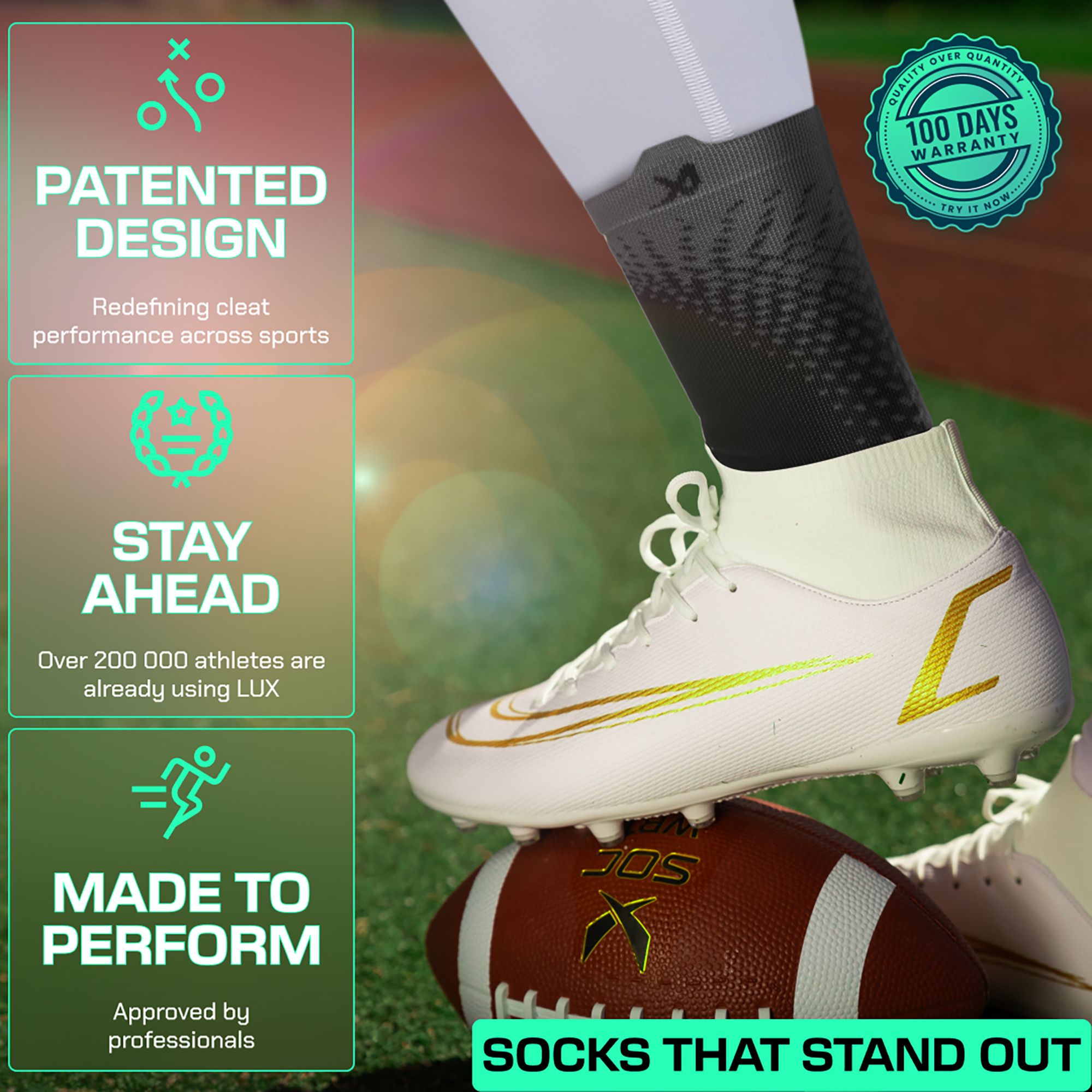 LUX Performance Grip Cleat Calf Socks - 2 Pack product image