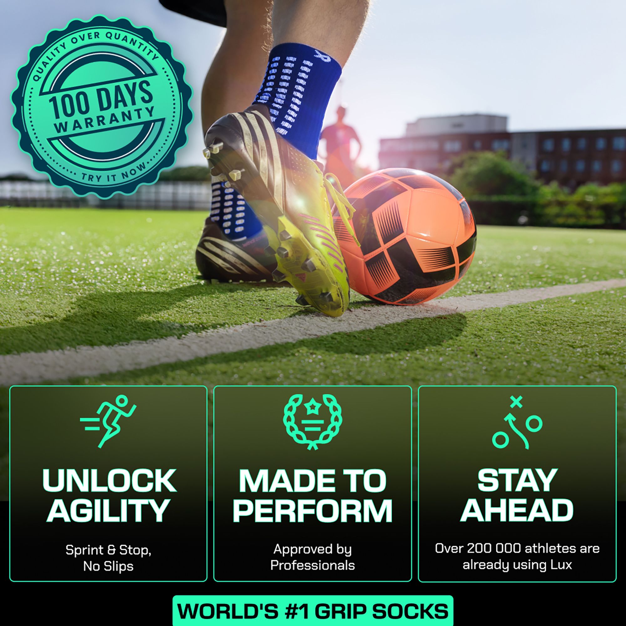 Lux Anti Slip Soccer Calf Socks - 3 Pack product image