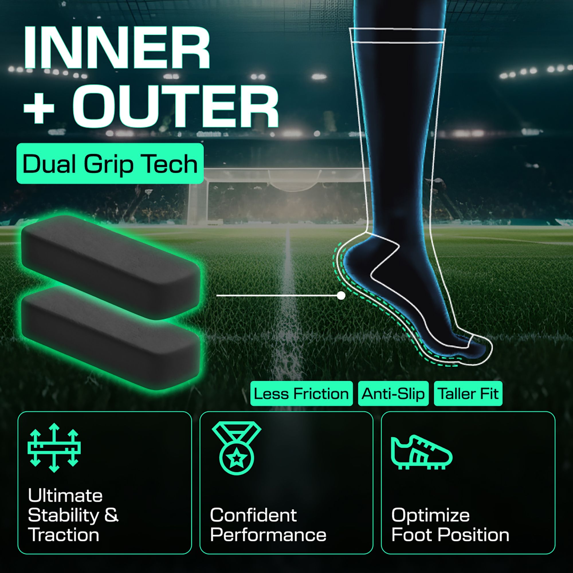 Lux Anti Slip Soccer Knee Socks - 3 Pack product image