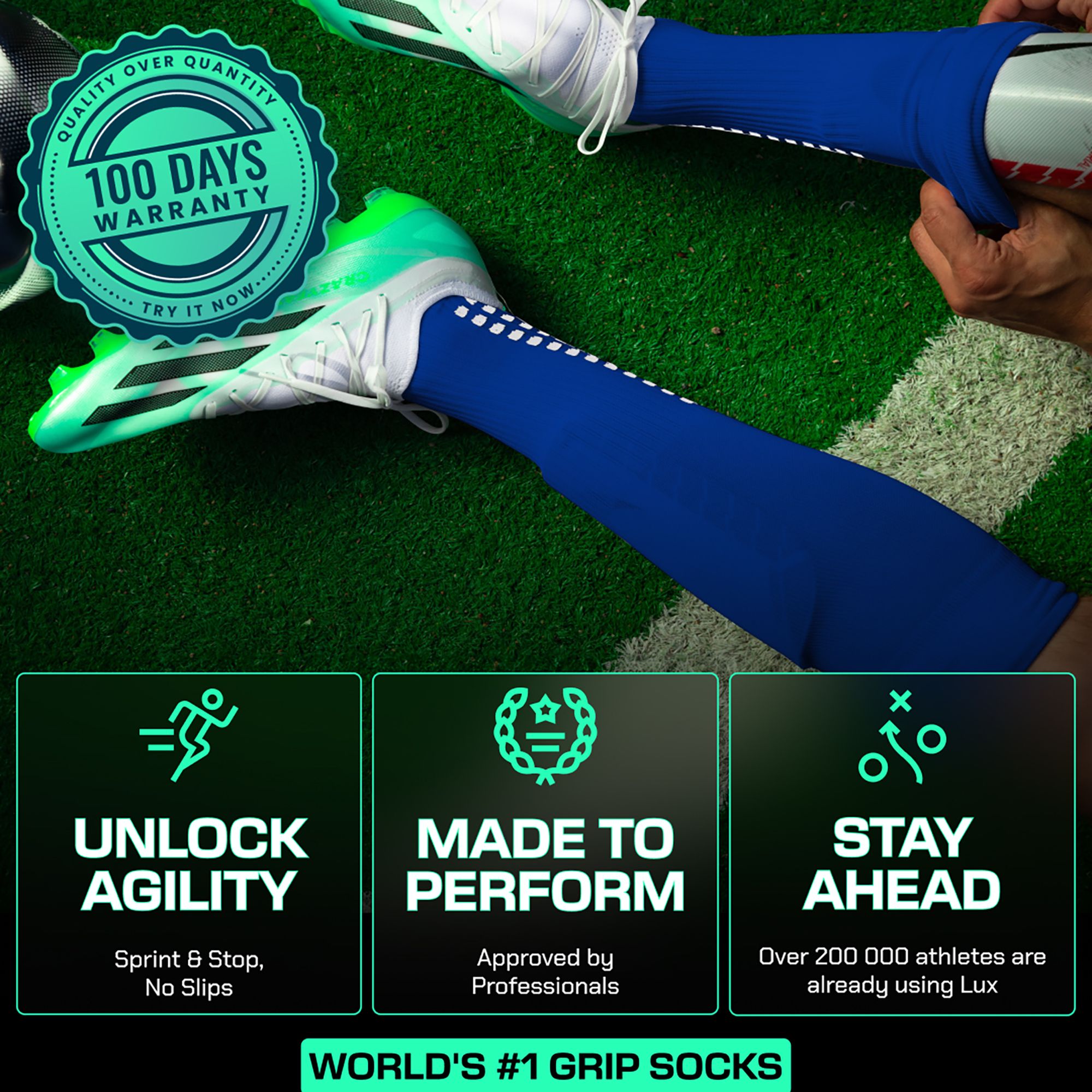 Lux Anti Slip Soccer Knee Socks - 3 Pack product image