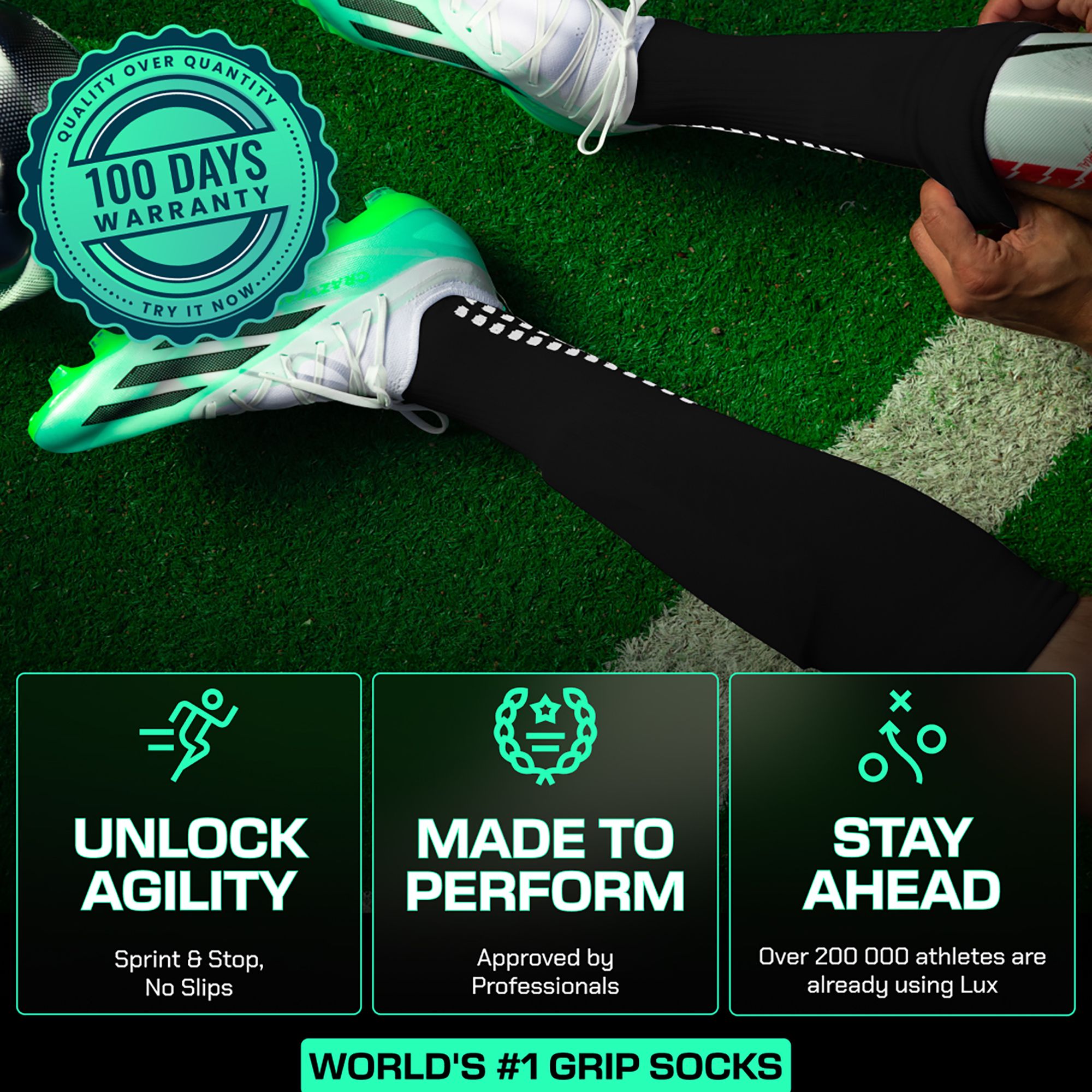 Lux Anti Slip Soccer Knee Socks - 3 Pack product image