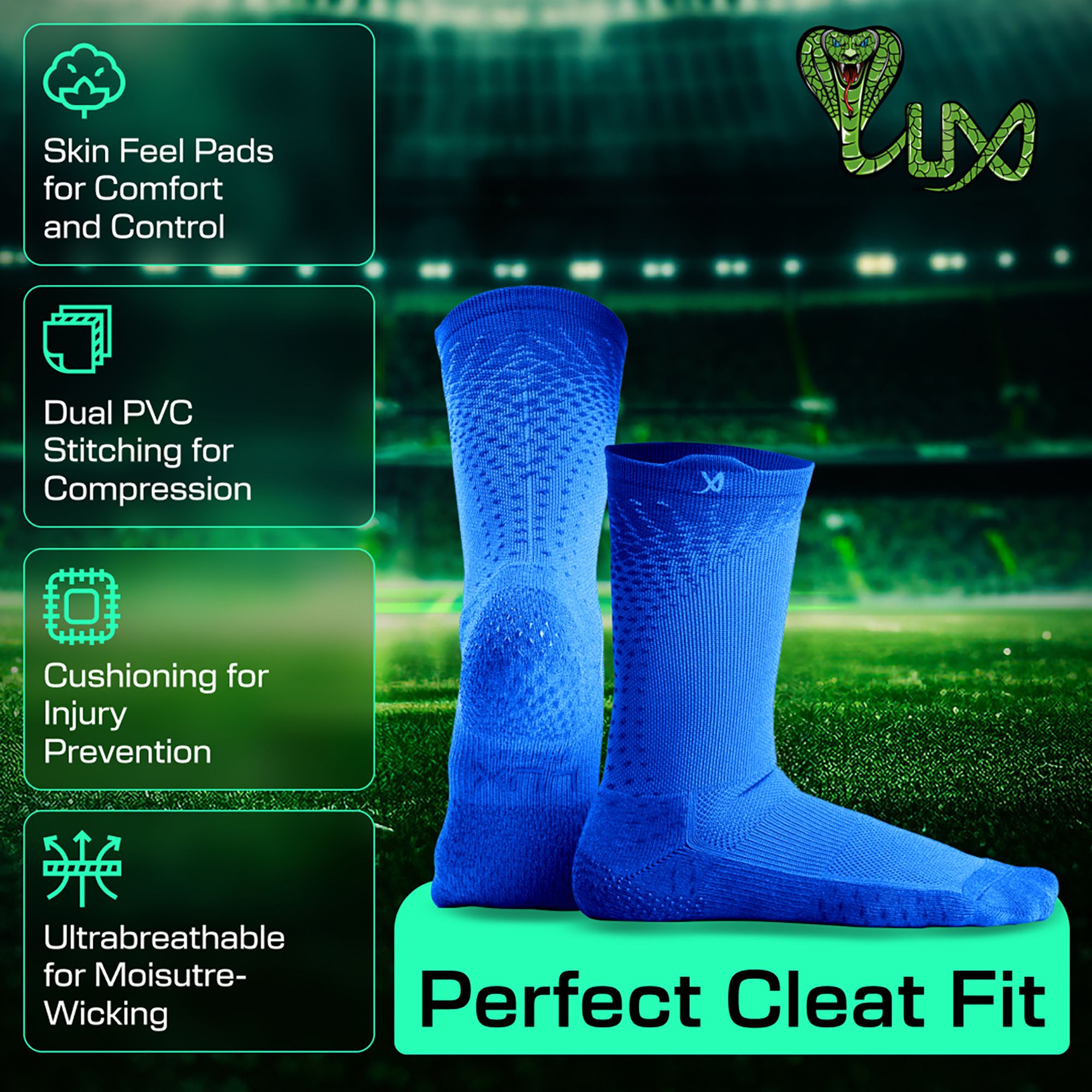 LUX Performance Grip Cleat Calf Socks - 3 Pack product image
